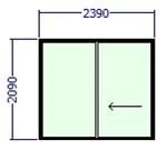 700-2421OX ICON-D DOUBLE SLIDING DOOR GOVARO