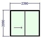 700-2421XO ICON-D DOUBLE SLIDING DOOR GOVARO